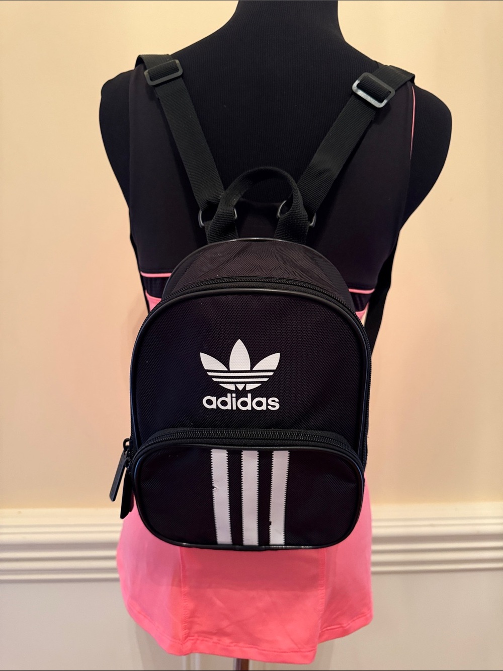 Adidas Originals Santiago Mini Backpack Black & White Three Stripe